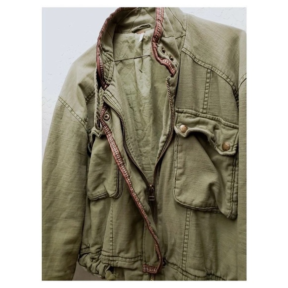 Women's Free People Green Utility Jacket Size Large - Picture 5 of 12